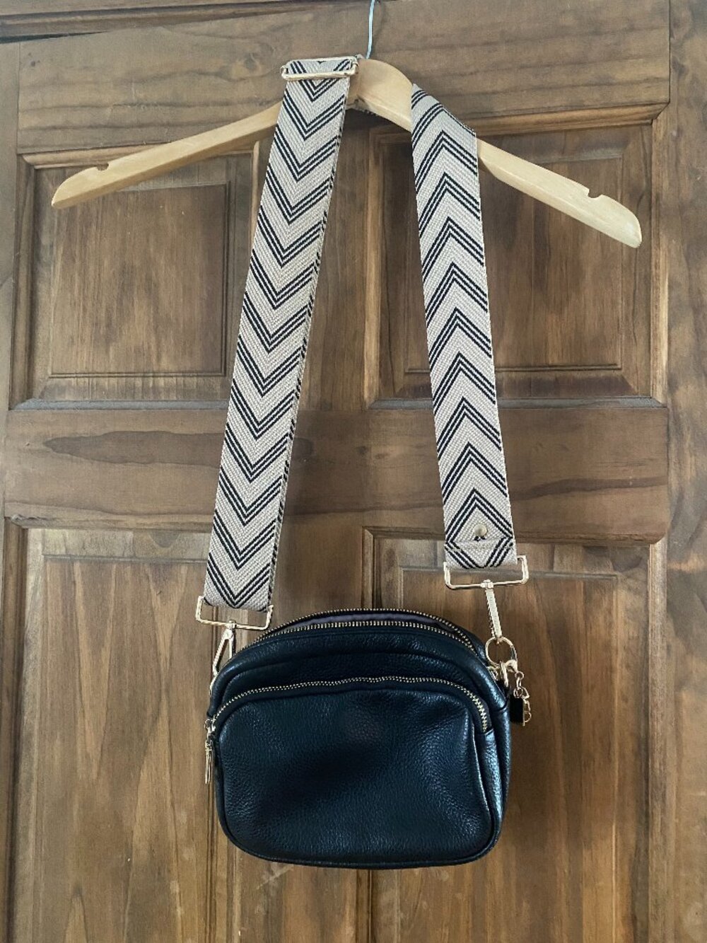 Pom Pom London leather crossbody bag